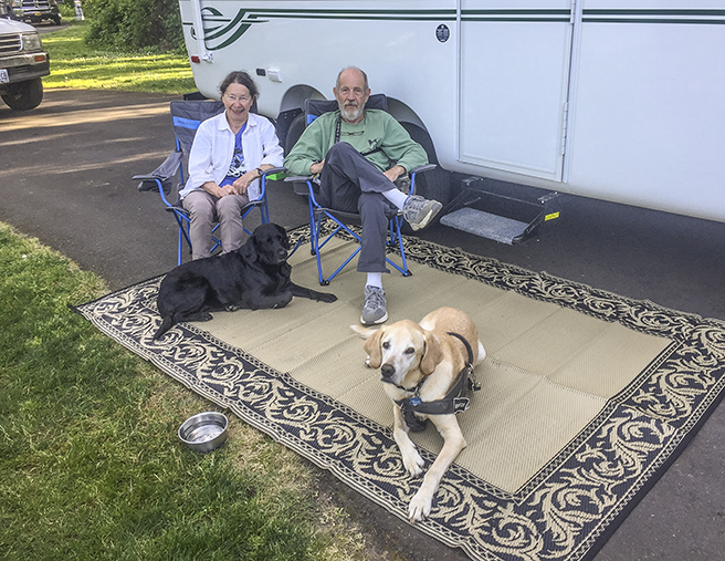 Woof, Maggie, Joy, Bob, and me at the place they were camping. Matt took the picture!